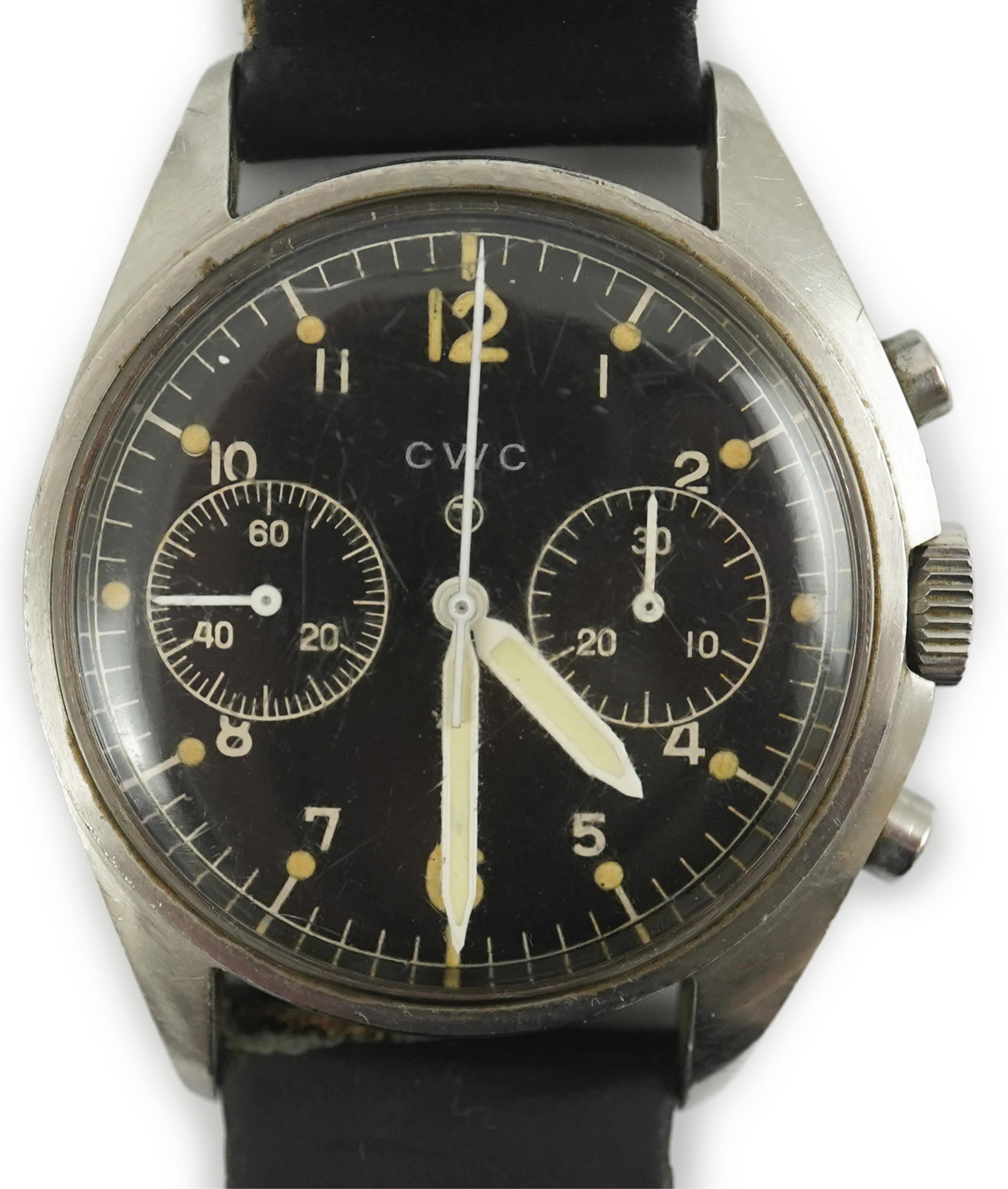 A gentleman's early 1970's stainless steel Cabot Watch Company military manual wind wrist watch